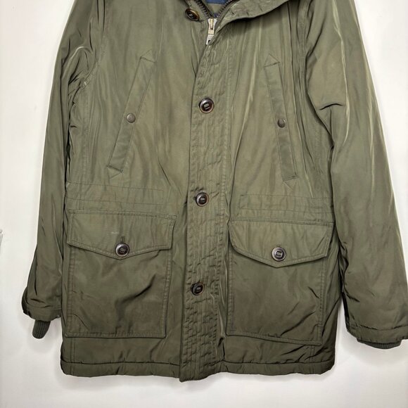 Tommy Hilfiger Men's Performance Parka Jacket Olive Green Medium Faux Fur Trim - Picture 8 of 13